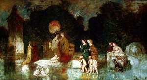 Scena w Parku autorstwa Adolphe Joseph Thomas Monticelli