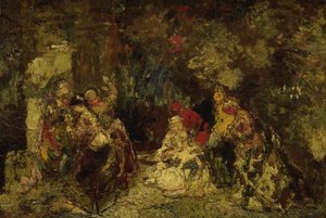 Kobiety w lesie autorstwa Adolphe Joseph Thomas Monticelli