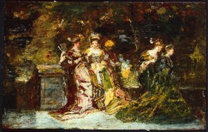 Kobiety w parku, ok. 1858 (olej na płótnie) autorstwa Adolphe Joseph Thomas Monticelli