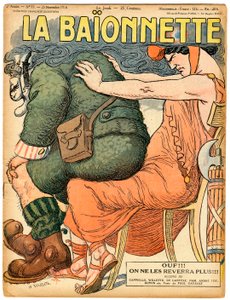 Okładka „La Baionnette”, Satyryczna w kolorach autorstwa Adolphe Leon Willette