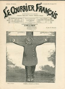 Okładka „”The Courier francais””, numer 47, Satyryczny w B&W autorstwa Adolphe Leon Willette