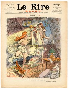 Okładka „Czerwonego śmiechu”, Satyryczna w kolorach autorstwa Adolphe Leon Willette