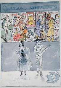 Ilustracja do „New Songs of Paul Delmet” wydanej przez Henri Tellier, ok. 1895 (kolor lito) autorstwa Adolphe Leon Willette