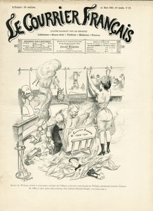Ilustracja przedstawiająca Adolphe dit Willette (1857-1926) do okładki Le Courrier francais autorstwa Adolphe Leon Willette