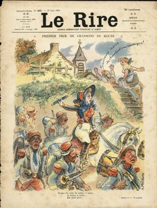 Ilustracja przedstawiająca Adolphe dit Willette (1857-1926) na okładkę Le Lire autorstwa Adolphe Leon Willette