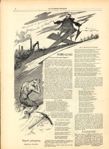 Angielski kurier, satyryczny czarno-biały autorstwa Adolphe Leon Willette
