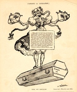 Czerwony śmiech, satyryczny w N & B autorstwa Adolphe Leon Willette