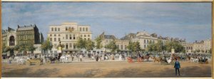 Vue générale des théâtres du boulevard du Temple en 1862, w 1862 r. (olej na płótnie) autorstwa Adolphe Martial Potemont