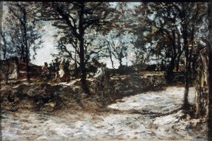Krajobraz. Fontainebleau, XIX wiek. autorstwa Adolphe Joseph Thomas Monticelli
