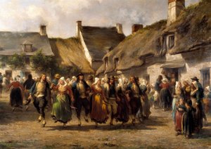 Ślub w Bretanii w 1863 r. Obraz Adolphe Pierre Leleux (1812-1891) 1863 Quimper musee des Beaux Arts autorstwa Adolphe Pierre Leleux