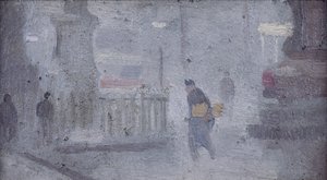 Studium podstawy posągów, Albert Square, ok. 1910 r. (olej na desce)