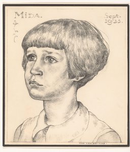 Reprodukcja fotograficzna portretu Midy autorstwa Han van der Kop Mida wrzesień 1933 (tytuł na obiekcie) autorstwa Adriaan Bijl (attributed to)