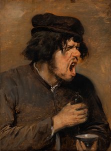 Gorzki eliksir, ok. 1636-38 (olej na dębie) autorstwa Adriaen Brouwer