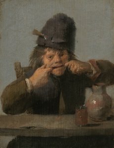 Młodzież robi twarz autorstwa Adriaen Brouwer