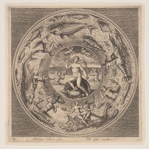 Galathea, z zestawu wzorów na talerze (Fonds de Coupe) autorstwa Adriaen Collaert