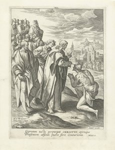Uzdrowienie trędowatego Życie Chrystusa (tytuł serii) Vita I. Christi (tytuł serii) autorstwa Adriaen Collaert