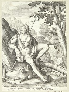 Jan Chrzciciel na pustyni autorstwa Adriaen Collaert