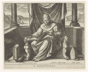 Ojciec Kościoła Augustyn Czterej Ojcowie Kościoła (tytuł serii) autorstwa Adriaen Collaert