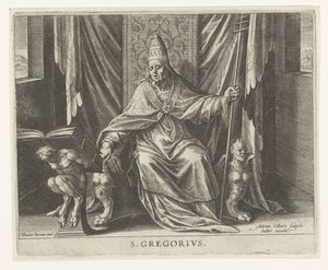 Ojciec Kościoła Grzegorz Czterej Ojcowie Kościoła (tytuł serii) autorstwa Adriaen Collaert