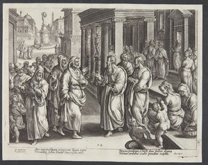 Oślepienie Elimas autorstwa Adriaen Collaert