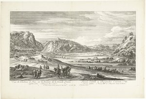Widok na zamek Joux Veuë du Chasteau de Joux sur la frontiere de la franche Comté (tytuł przedmiotu) autorstwa Adriaen Frans Boudewyns