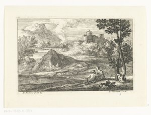 Krajobraz z zamkiem autorstwa Adriaen Frans Boudewyns
