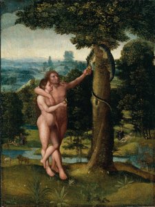Adam i Ewa, ok. 1520 (olej na drewnie dębowym) autorstwa Adriaen Isenbrandt or Isenbrant