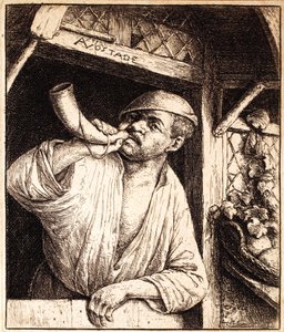 Baker grający na rogu, ok. 1670 autorstwa Adriaen Jansz. van Ostade