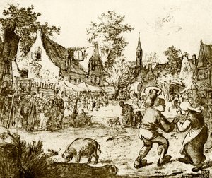 Holenderskie wesołe miasteczko autorstwa Adriaen Jansz. van Ostade