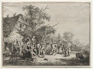 Festiwal pod kratą. autorstwa Adriaen Jansz. van Ostade