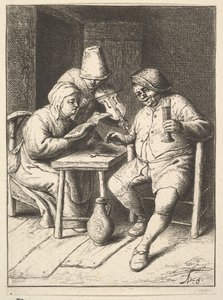 Śpiewająca para i skrzypce, 1610-85. autorstwa Adriaen Jansz. van Ostade