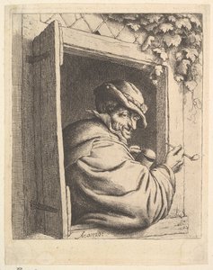 Palacz przy oknie, 1610-85. autorstwa Adriaen Jansz. van Ostade