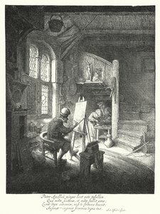 Malarz (grafika) autorstwa Adriaen Jansz. van Ostade