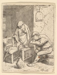Palacz i pijący, 1682 . autorstwa Adriaen Jansz. van Ostade