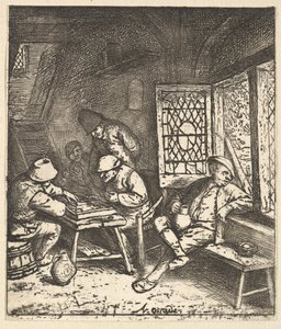 Gracze Tric Trac, 1610-85. autorstwa Adriaen Jansz. van Ostade