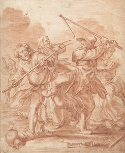 Walka chłopów, 1600-62 (kreda na papierze)