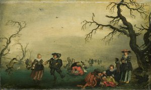 Łyżwiarze autorstwa Adriaen Pietersz van de Venne