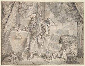Studium do „Mężczyzna w okularach mówi” autorstwa Adriaen Pietersz van de Venne