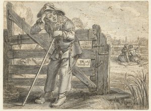 Szalona miłość Grubego Leenderta i Lijsje Teunis z Jonckerem Maerten autorstwa Adriaen Pietersz van de Venne