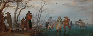 Zima (Rozrywka na lodzie) autorstwa Adriaen Pietersz van de Venne