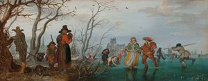 Zima (Rozrywka na lodzie) autorstwa Adriaen Pietersz van de Venne