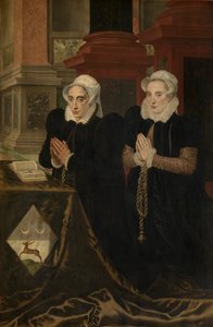 Kalwaria i rodzina Gillis de Smidt i Maria de Deckere (olej na desce)