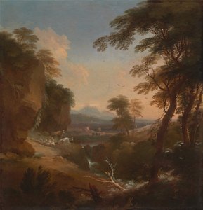 Krajobraz z odległymi górami, ca. 1698.