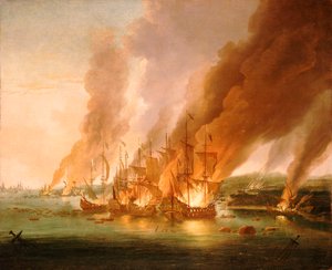 Bitwa pod La Hogue, 23 maja 1692, koniec XVII wieku (obraz olejny)