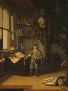 Młody mężczyzna w gabinecie autorstwa Adriaen van Gaesbeeck