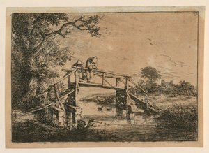 Wędkarze na moście autorstwa Adriaen van Ostade