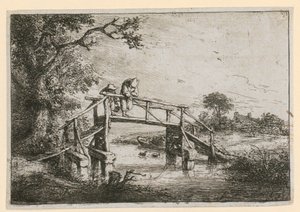 Wędkarze na moście autorstwa Adriaen van Ostade