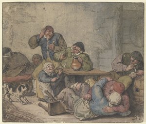 Weseli chłopi w gospodzie autorstwa Adriaen van Ostade