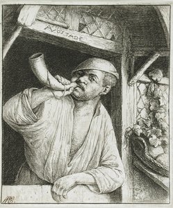Piekarz dmący w róg autorstwa Adriaen van Ostade