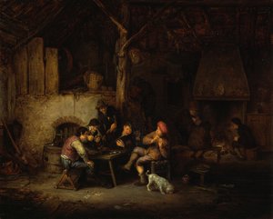 Grupa chłopów w gospodzie autorstwa Adriaen van Ostade
